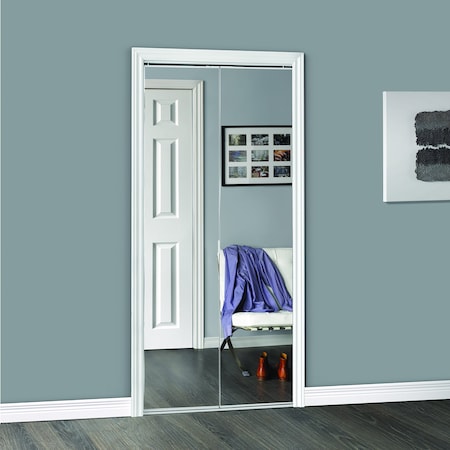 Renin 36 in. x 80 1/2 in. Bi-Fold Mirrored Closet Door BI321PBWCLE036080